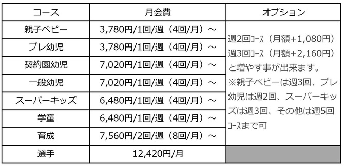 子ども会費表2017.4 子ども会費表2017.4